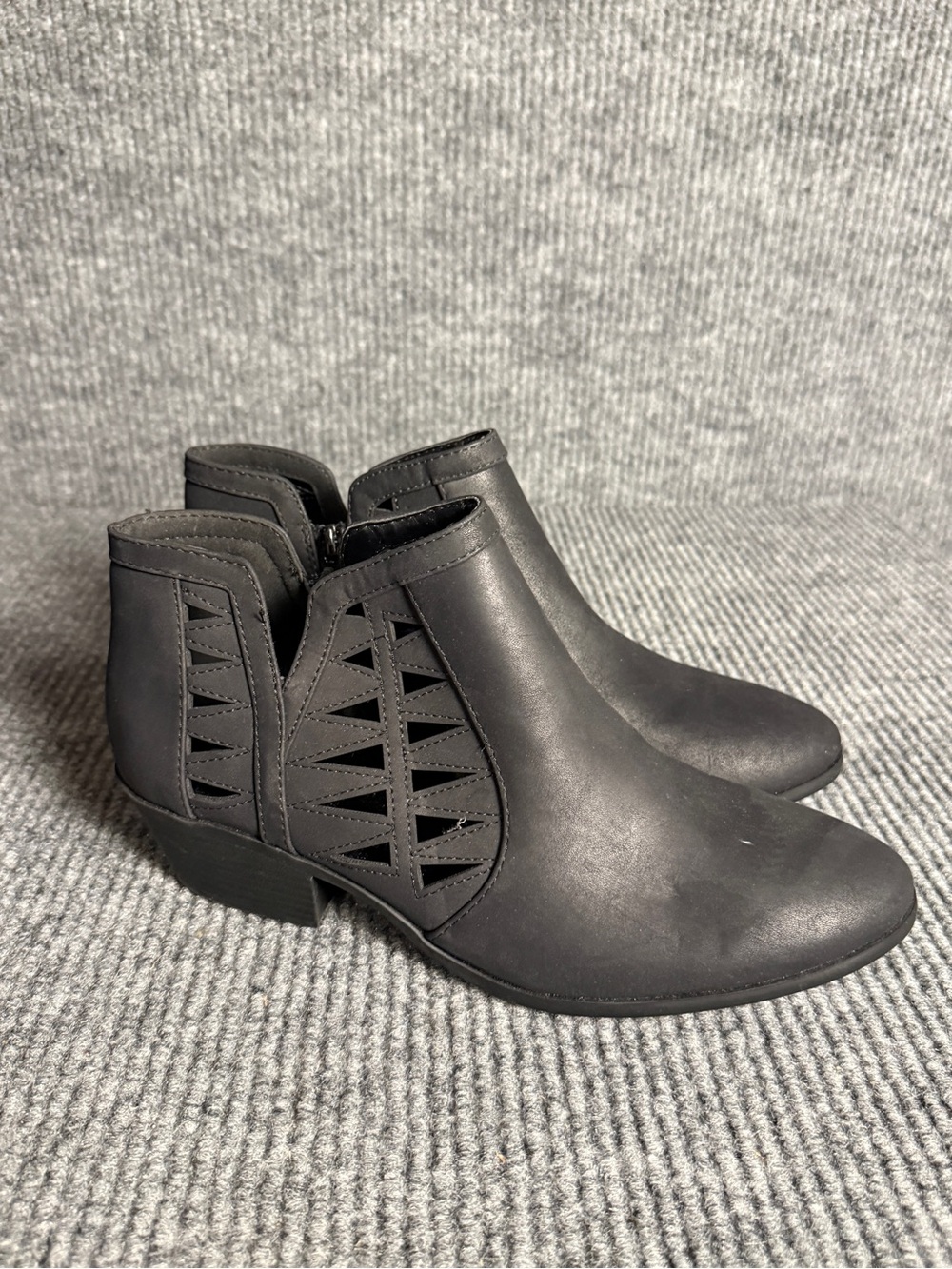 Soda Black Cutout Ankle Booties